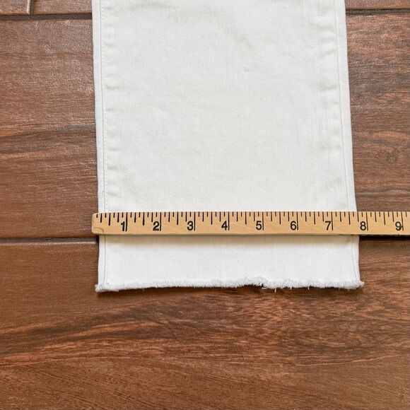 Bandolino Mandie White Stretch Denim High-Rise Straight Leg Cropped Jeans Sz 10 - Picture 5 of 8